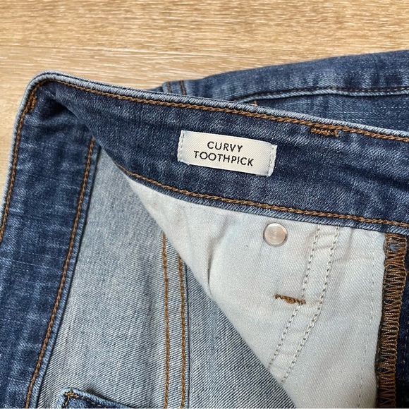 J Crew Women's Jeans Size 29 Toothpick Mid Rise Ankle Stretch Blue - Picture 3 of 16